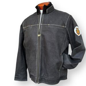 OOIDA Embossed Leather Jacket Black Owners Operator Independent size Medium